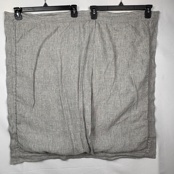 Pottery Barn Flax Linen Diamond Quilted Euro Shams Set 26 X26 Heathered Charcoal - Picture 5 of 14